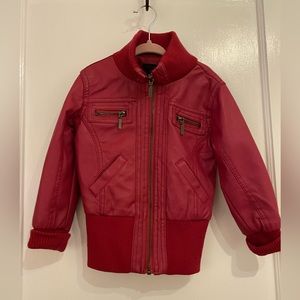 New York Yoki toddler girl magenta pleather jacket size 2t